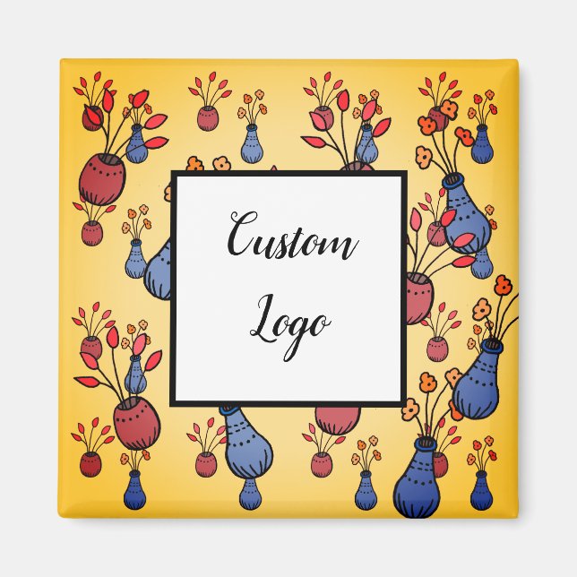 Custom logo square magnets, replacement your logo  magnet (Front)