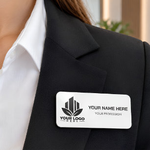 Custom Logo Staff Name Badge Magnetic Or Pin