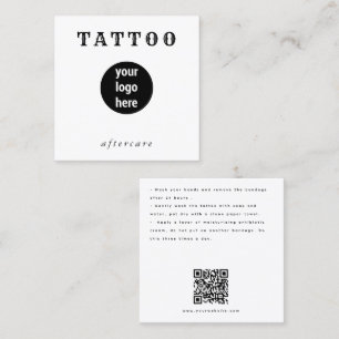 Custom Logo Tattoo Aftercare Instructions QR Code Square Business Card