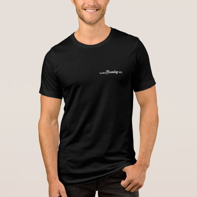 Custom Logo Team Black Tri-Blend Tee (Front)