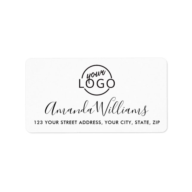 Custom logo template feminine return address label (Front)