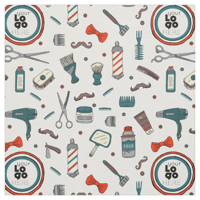 Custom Logo Template Retro Barber Shop By Yard Fabric (Swatch)
