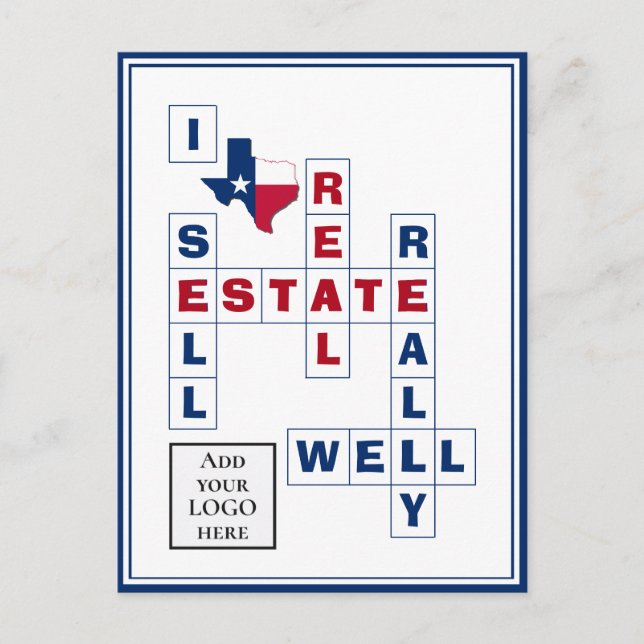 Custom Logo TEXAS Real Estate Realtor Postcard (Front)