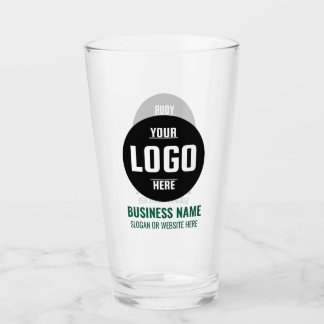 Custom Logo & Text 16oz Green Personalised Beer Glass