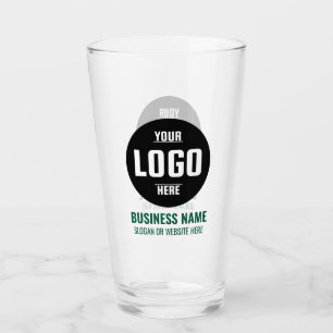 Custom Logo & Text 16oz Green Personalized Beer Glass