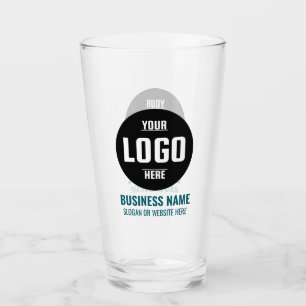 Custom Logo & Text 16oz Navy Personalised Beer Glass