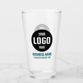 Custom Logo & Text 16oz Navy Personalised Beer Glass