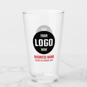 Custom Logo & Text 16oz Red Personalised Beer Glass
