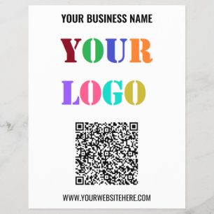 Custom Logo Text and QR Code Promo Business Flyer