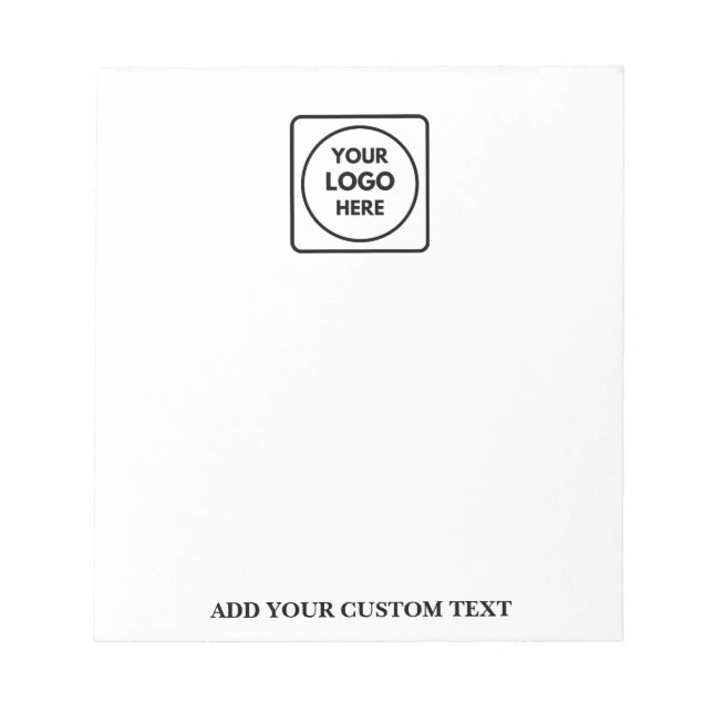 Custom Logo Text Business Branding Notepad (Front)