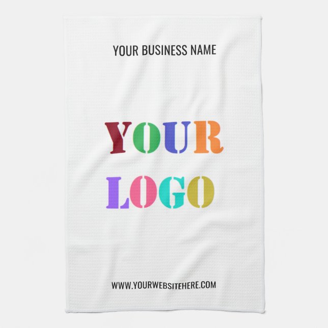 Custom Logo Text Business Kitchen Towel Template (Vertical)
