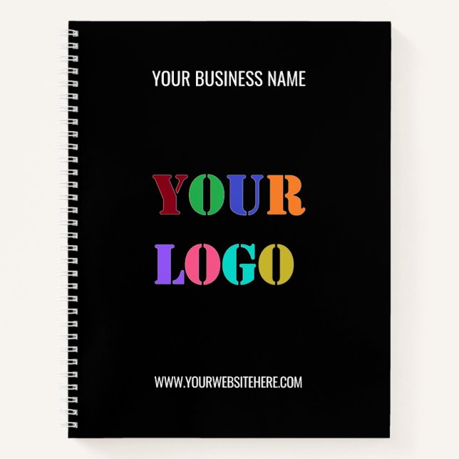 Custom Logo Text Business Notebook Choose Colours (Front)