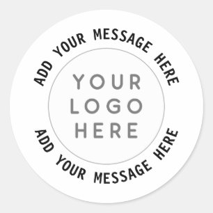Custom Logo & Text Classic Round Sticker