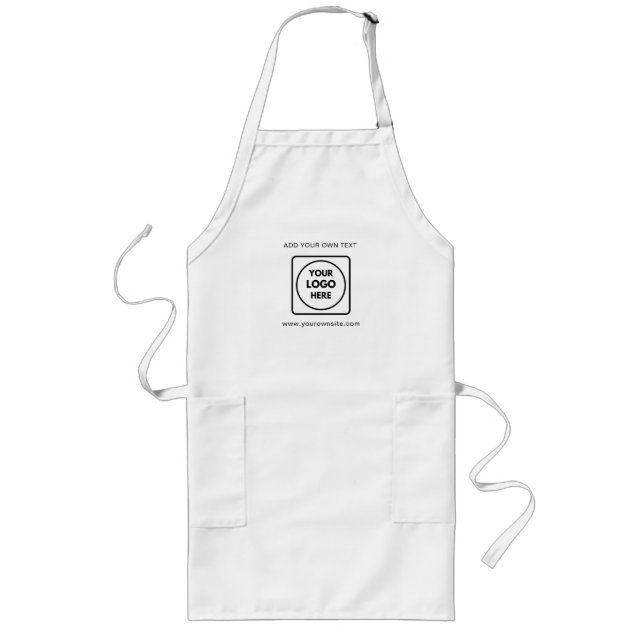 Custom Logo & Text Design for Business Promotion Long Apron (Front)