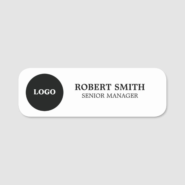 Custom Logo | text Employee Name Tag (Front)