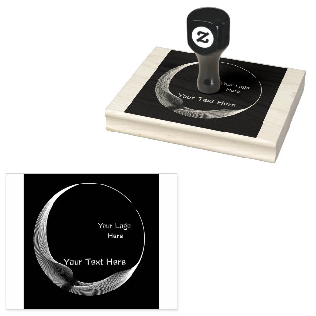 Custom Logo Text Image Wood Art Rubber Stamp (Stamped)