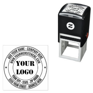 Custom Logo Text Info Address Round Stamp Template