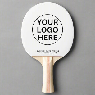 Custom Logo & Text l Promotional Black & White Ping Pong Paddle