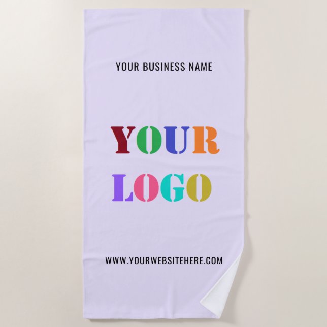 Custom Logo Text Promotional Business Beach Towel (Front)