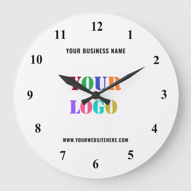 Custom Logo Text Promotional Business Wall Clock (Front)