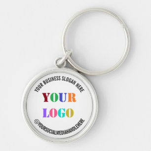 Custom Logo Text Social Media Business Keychain