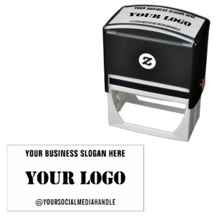 Custom Logo Text Social Media Self-inking Stamp