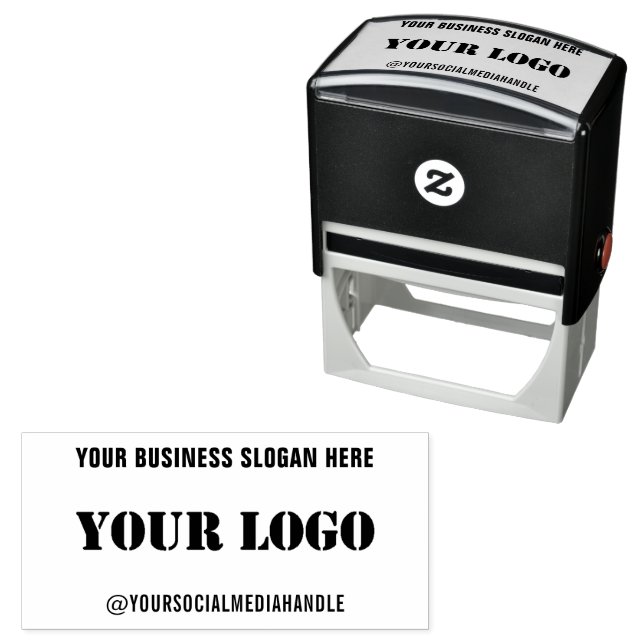Custom Logo Text Social Media Self-inking Stamp (In Situ)