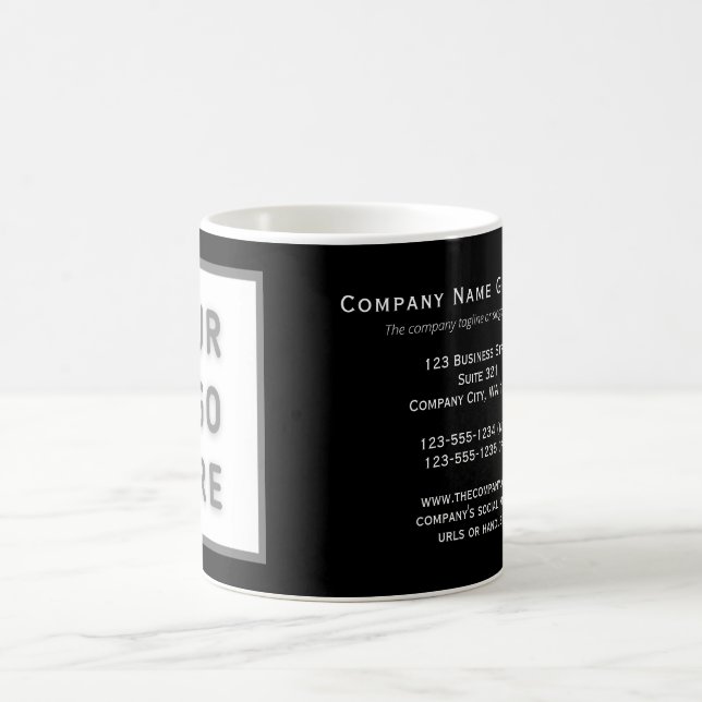 Custom Logo Text Template Business Card Black Coffee Mug (Center)