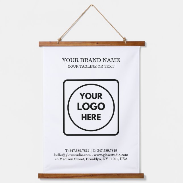 Custom Logo Text Template Hanging Display Design Tapestry (Front)