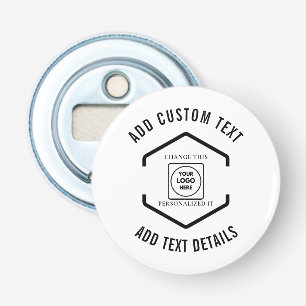 Custom Logo Text White Background Business  Bottle Opener