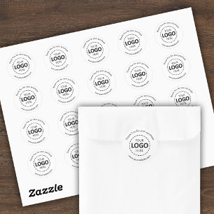 Custom Logo / Text White Round Stickers Sheet