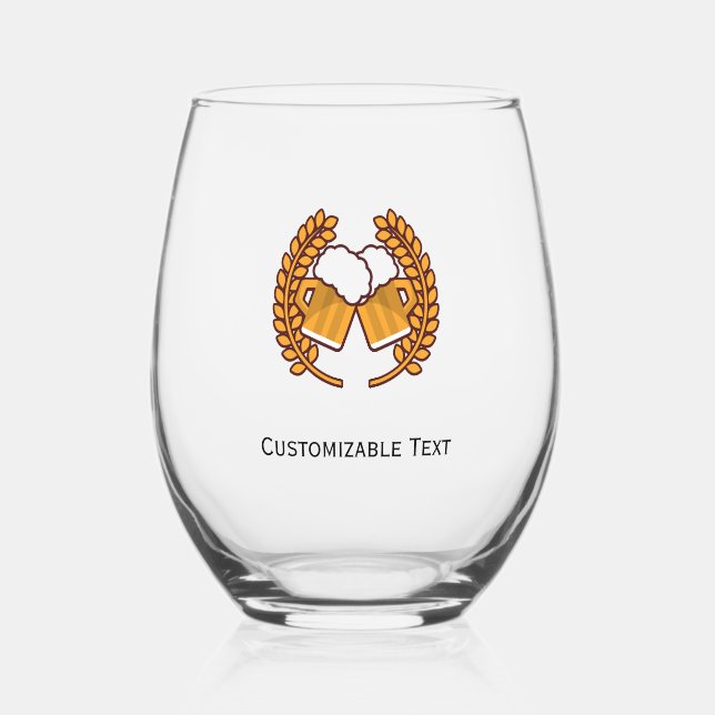 Custom Logo & Text Wine Glass (Front)