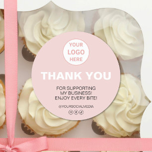 Custom Logo Thank You Bakery Business Classic Round Sticker