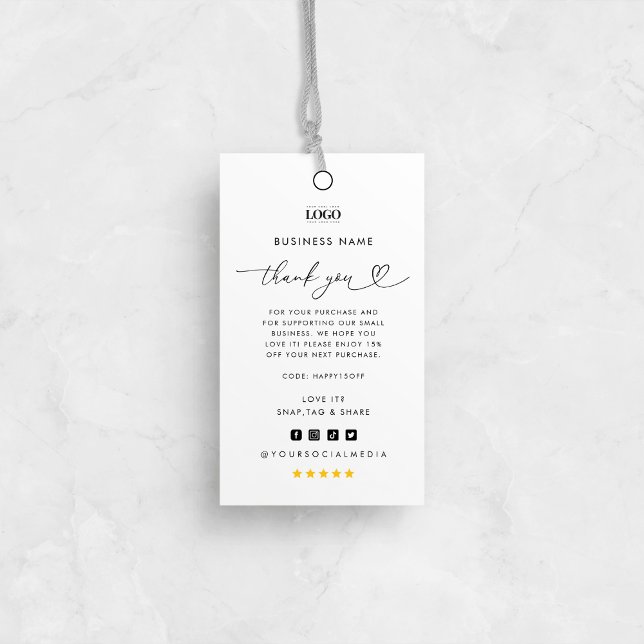 Custom Logo Thank You Business Clothing Hang Tag (Creator Uploaded)