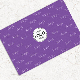 Custom Logo Thank You Pattern Purple Tissue Paper