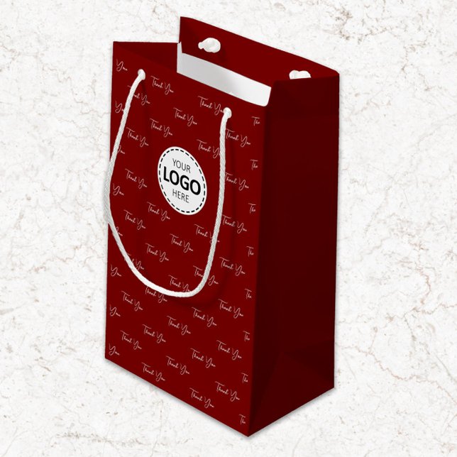 Custom Logo Thank You Pattern Red Small Gift Bag (Creator Uploaded)
