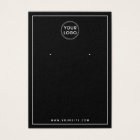 Custom logo thin border black earring display card