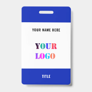 Custom Logo Title Name Business Badge Template ID Badge