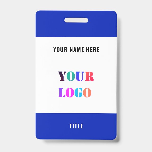 Custom Logo Title Name Business Badge Template ID Badge (Front)
