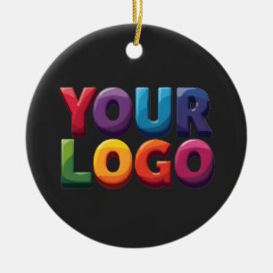 Custom Logo Upload Your Logo   Business & Brand  Ceramic Tree Decoration