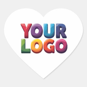 Custom Logo Upload Your Logo   Business & Brand  Heart Sticker