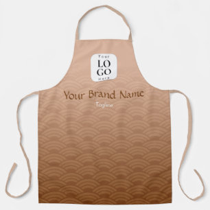 Custom Logo Warm Brown Japanese Wave Apron