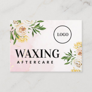 Custom Logo Waxing Aftercare Card 