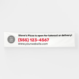 Custom Logo We Are Open For Curbside Pickup Banner