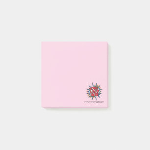 Custom Logo & Website Info Pink Post-it Notes