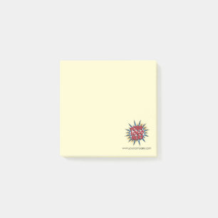 Custom Logo & Website Info Yellow Post-it Notes