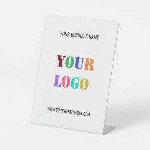 Custom Logo Website Name Business Pedestal Sign