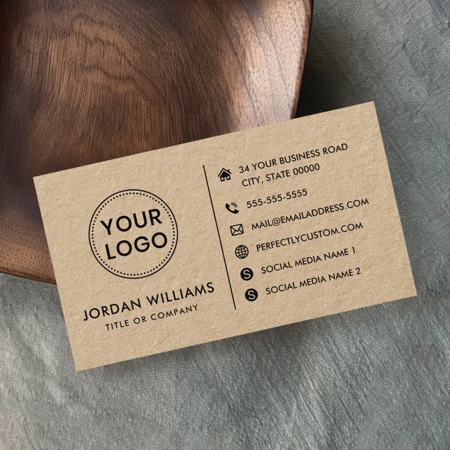 Custom logo website social media Kraft paper Business Card (Custom logo website social media Kraft paper Business Card)