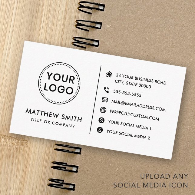 Custom logo website social media modern minimal business card (Custom logo website social media modern minimal business card)