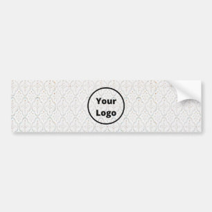 Custom logo white baroque print bumper sticker